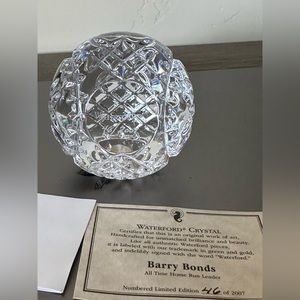 NWT Barry Bonds Waterford Baseball LIMITED edition 46/2007